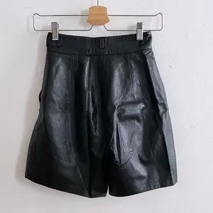 Vintage | Shorts | High Waist Vintage Leather Shorts | Poshmark